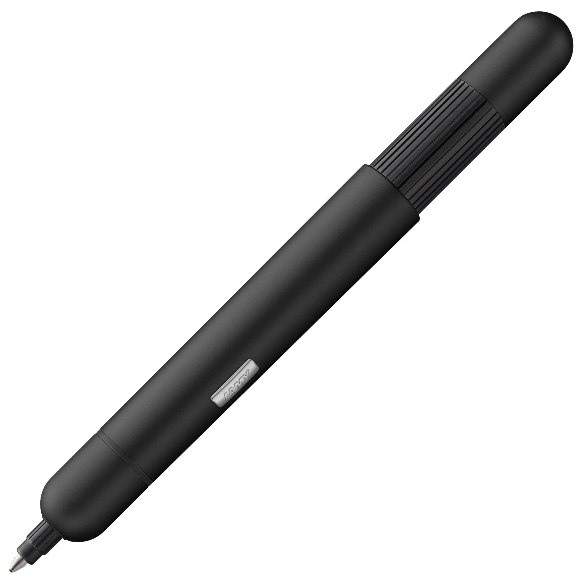 LAMY pico pocket ballpoint pen in matt black lacquer, shown extended