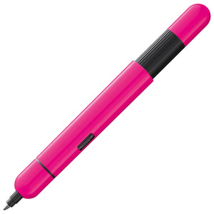 LAMY pico pocket ballpoint pen in shiny neon pink lacquer, shown extended