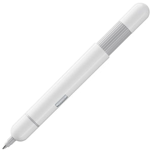 LAMY pico pocket ballpoint pen in shiny white lacquer, shown extended