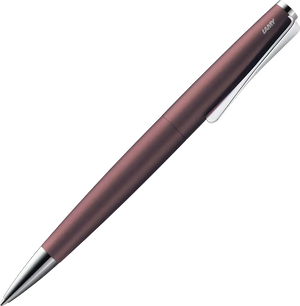 LAMY Studio Orion Matt Ballpoint Pen – Special Edition 2025, deep plum-brown with chrome accents, propeller clip, twist-action pen.