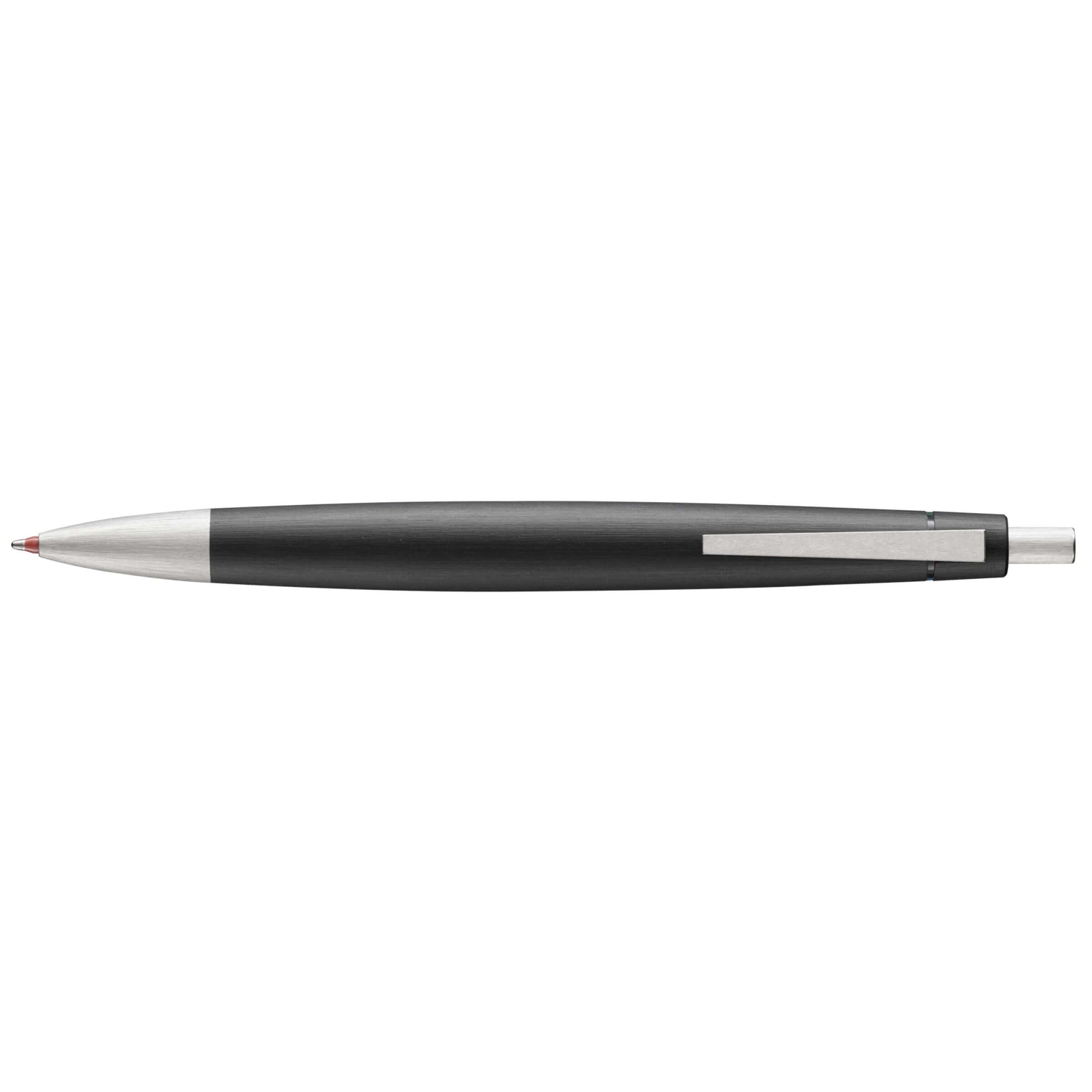 LAMY 2000 4-Colour Multi Pen showing red ballpoint tip and sleek design with silver clip.