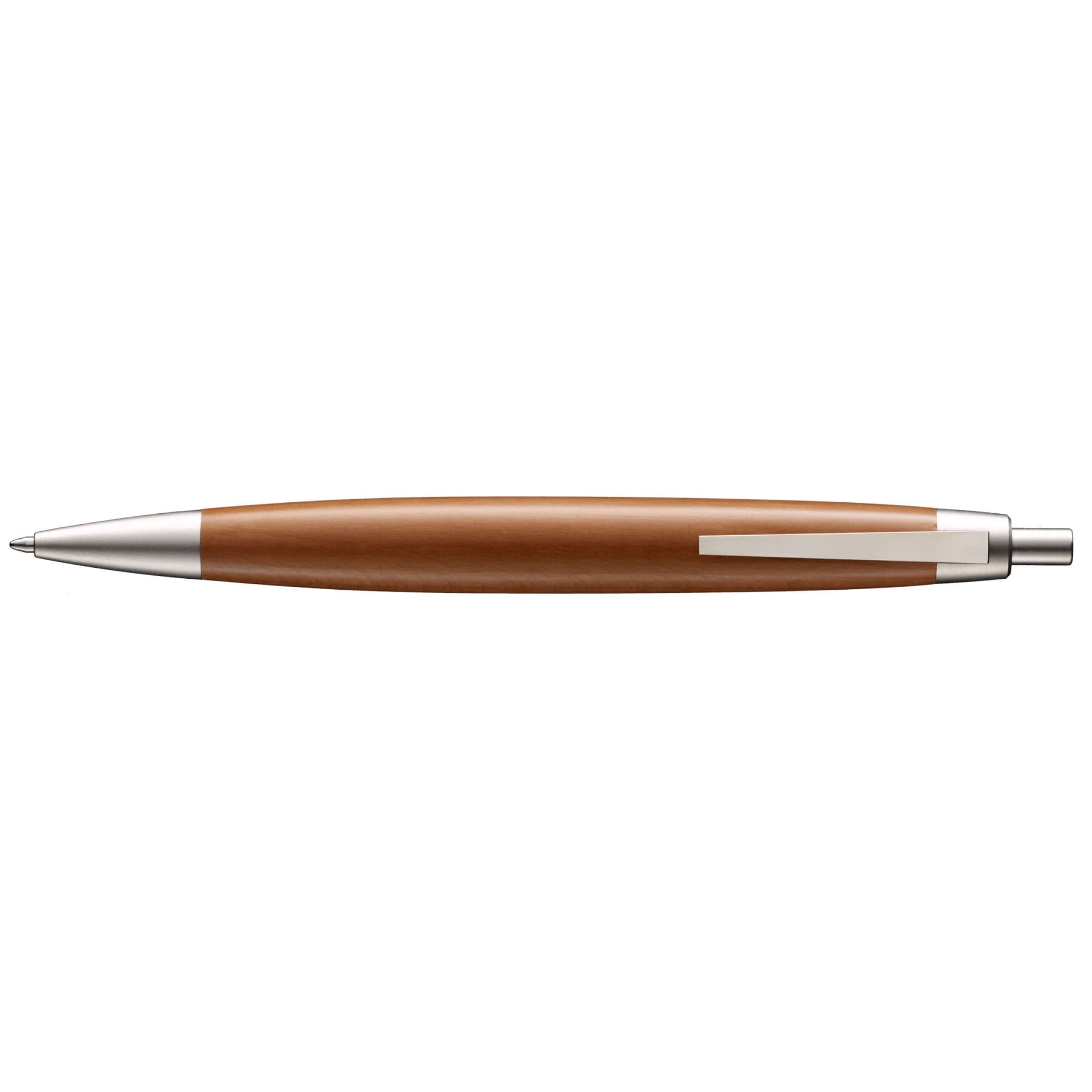 LAMY 2000 Ballpoint Pen - Taxus with a smooth matte finish showcasing the distinctive reddish-brown grain of European yew wood.