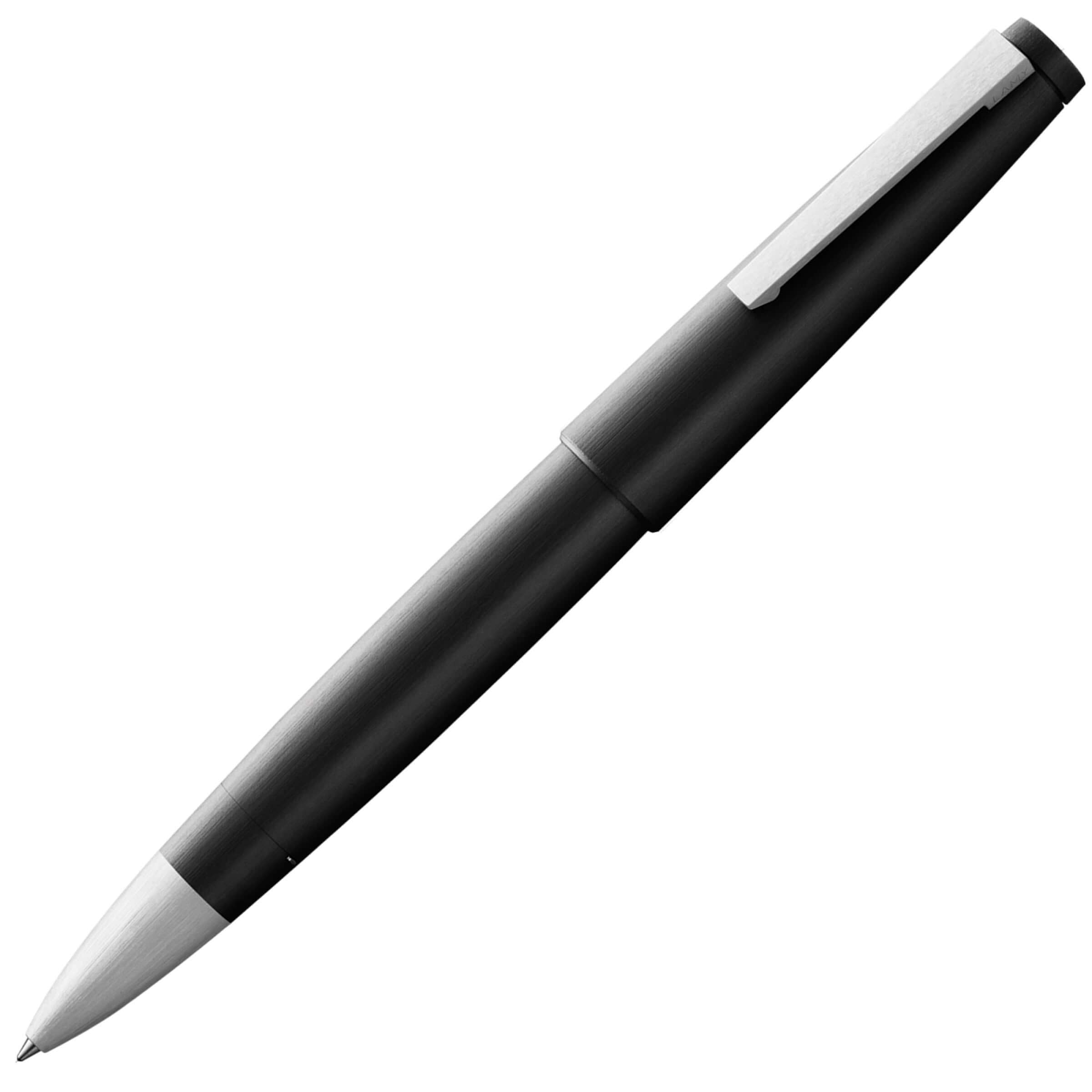 LAMY 2000 Rollerball Pen displayed with a sleek Makrolon body and stainless steel clip.