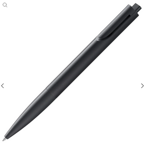 LAMY noto Ballpoint Pen in minimalist black design, featuring a triangular-to-round body profile and spring-loaded clip.
