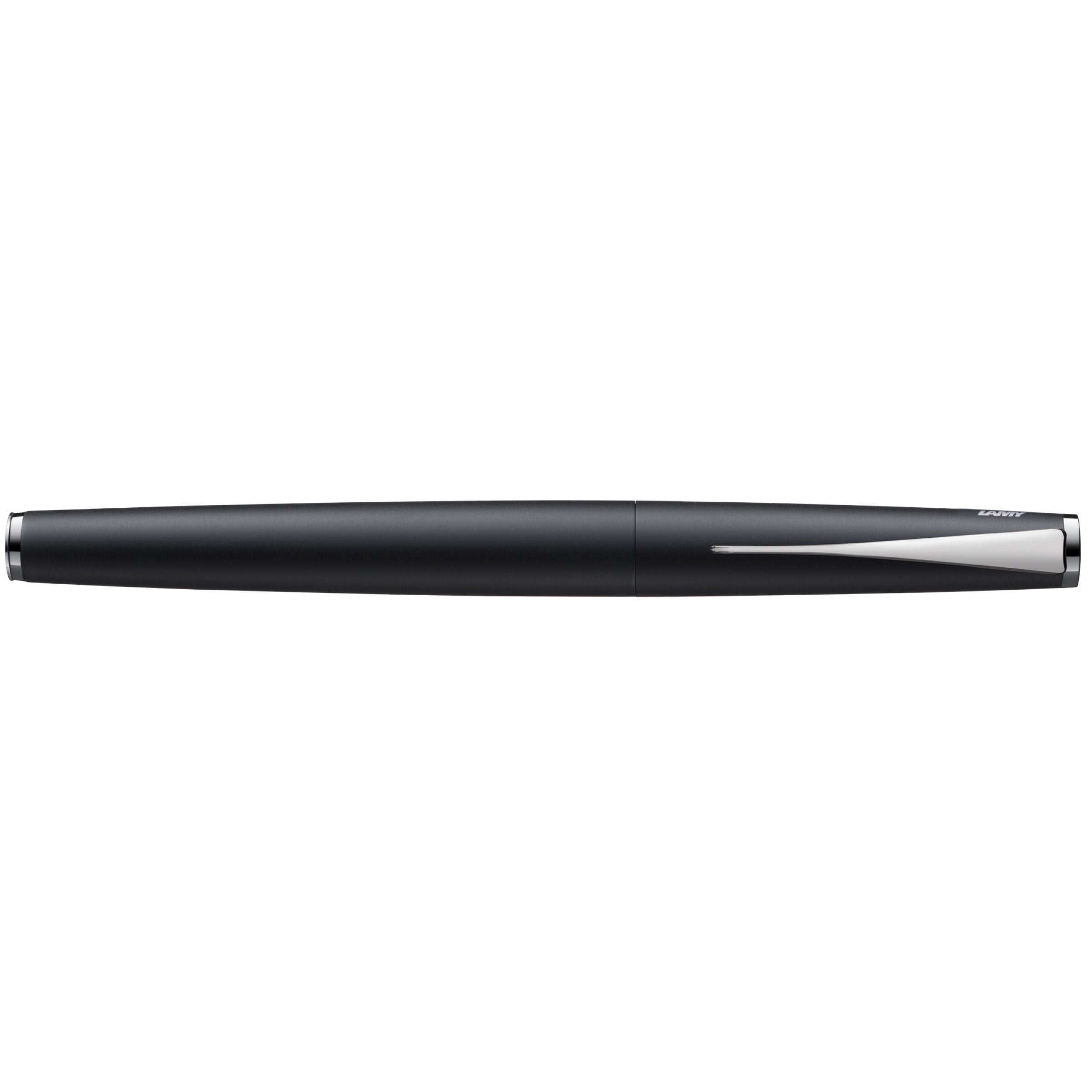 LAMY studio Fountain Pen - Matte Black on a white background, showcasing its sleek design and premium finish.