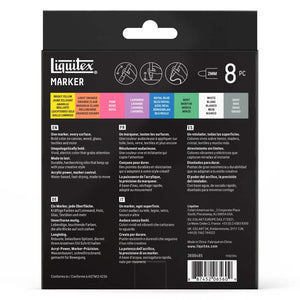 Liquitex acrylic markers set packaging showing 2mm markers and color options for illustration and journaling.
