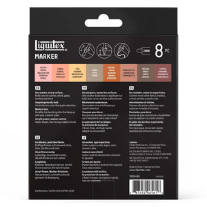 Liquitex acrylic markers set packaging showcasing 2mm nib details and color options for art and illustration.