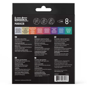 Liquitex Acrylic Markers 2mm — Set of 8 Metallic, ideal for illustration with a metallic acrylic markers set.