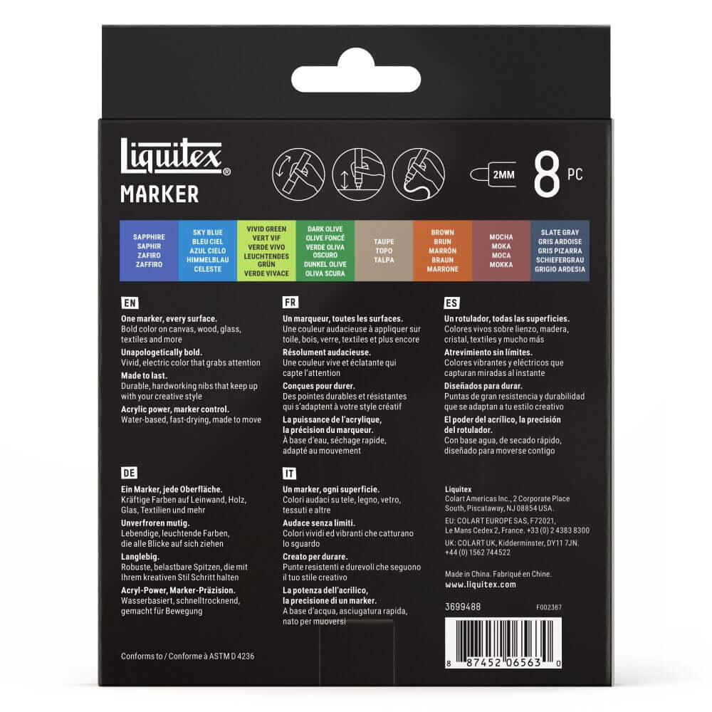 Liquitex Acrylic Markers 2mm Set of 8 Landscape — product detail