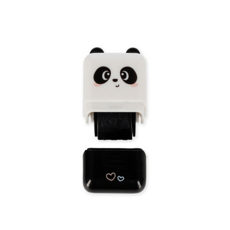 Legami Deco Roller Stamp - Decorative Roller Stamp - Panda - Black Ink with cute panda design, ideal for gifts and cards.