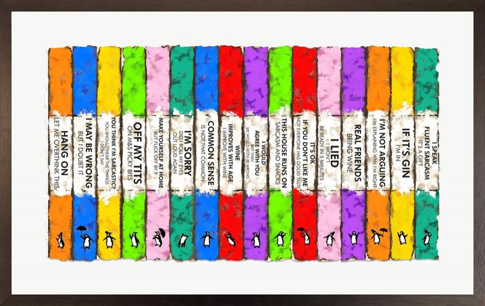 Life's A Bookcase by Hue Folk, studio edition on paper
