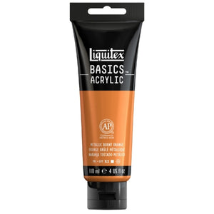Liquitex Basics Metallic Acrylic Paint Tube - 118 ml - Metallic Burnt Orange