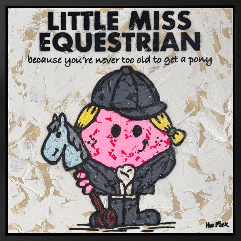 Little Miss Equestrian by Hue Folk, original mixed media on canvas