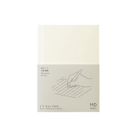 MD Notebook lined A6 with minimalist cover design featuring a hand drawing lines.