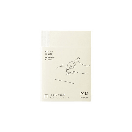 MD Notebook <A7> Blank A featuring a minimalist design and functional beauty for writing.