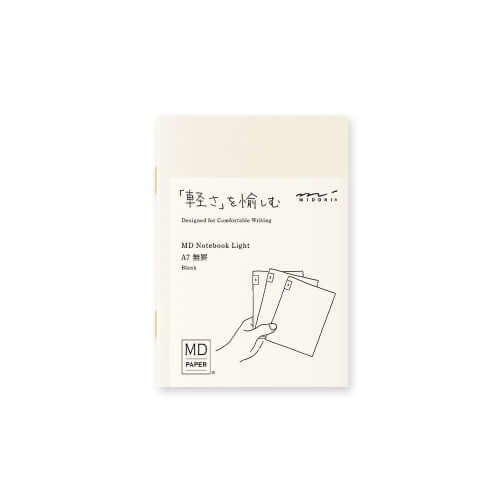 MD Notebook Light A7 Blank 3 pcs Pack - A7 blank notebooks pack for comfortable writing.