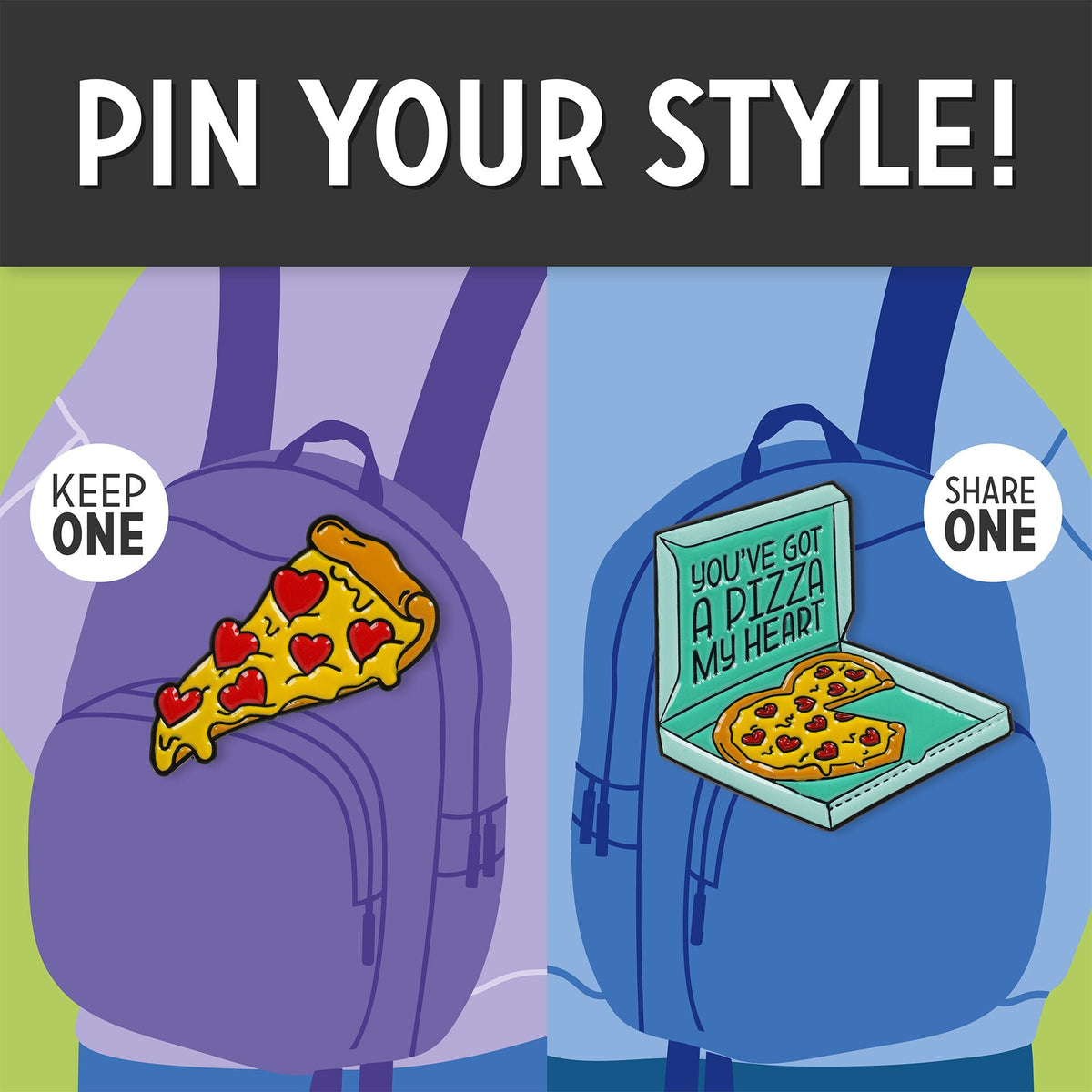 Legami Pizza enamel metal pin — view 2