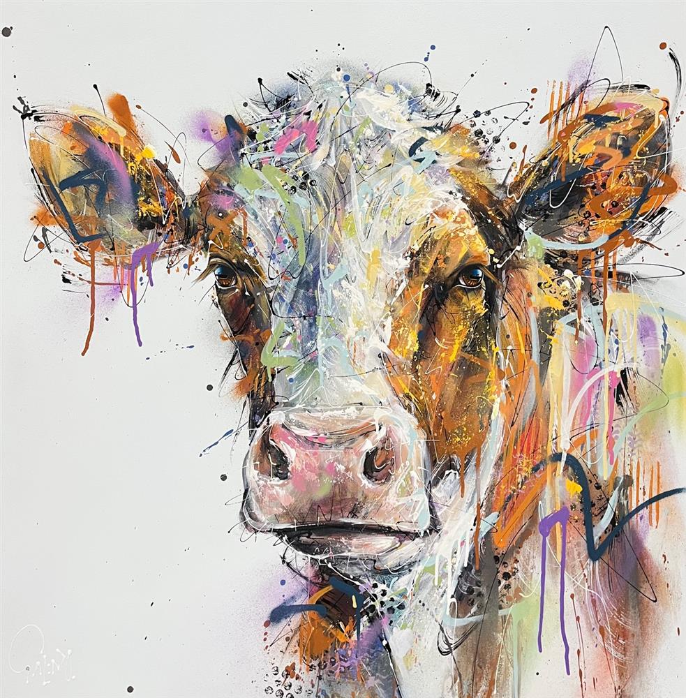 Detail of Maple by Joe Galindo showing the reflections painted into the cow's eye