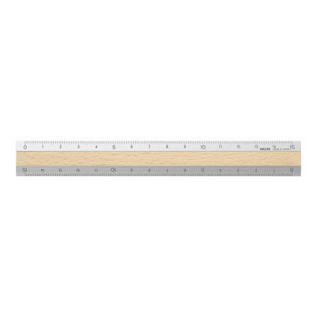 Brown Board Ruler Midori Aluminum Wooden Ruler Light Brown