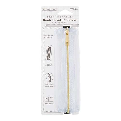 Midori Book Band Pen Case <B6 - A5> Clear A