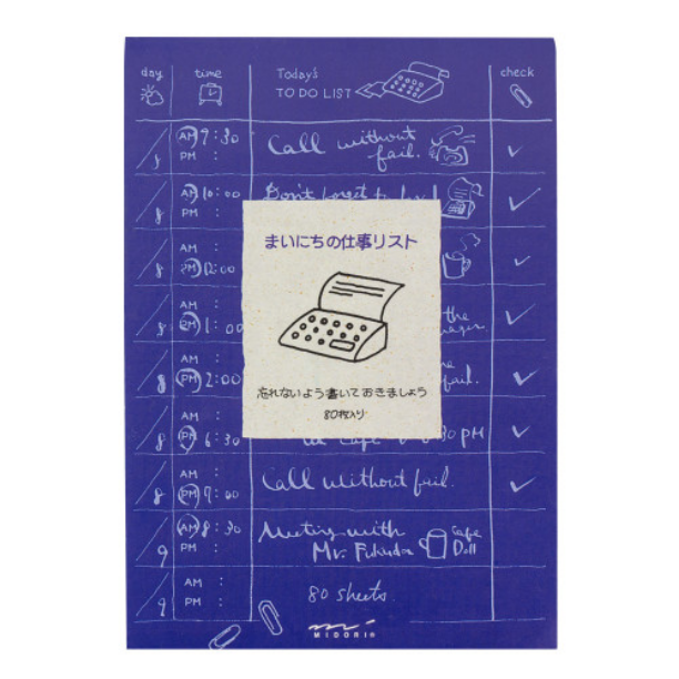 Midori Memo Pad To Do List – Blue