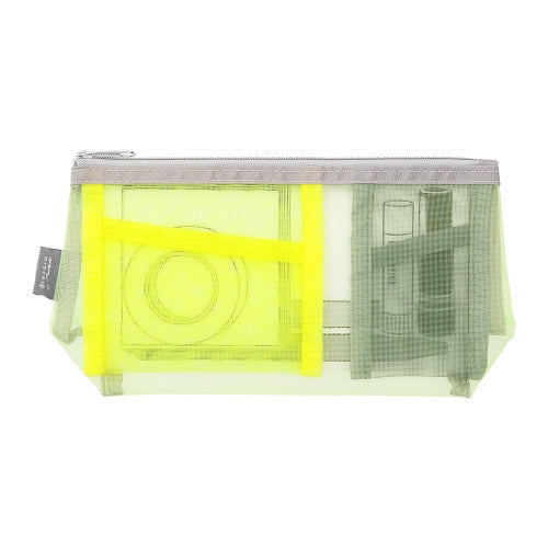 Midori Pen and Tool Pouch Mesh with gusset Yellow-Green