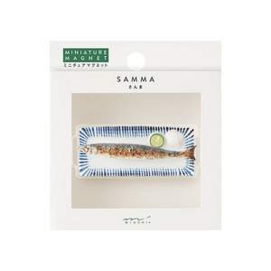 Midori Miniature Magnet 1pc Samma featuring a realistic Japanese cuisine replica in elegant packaging