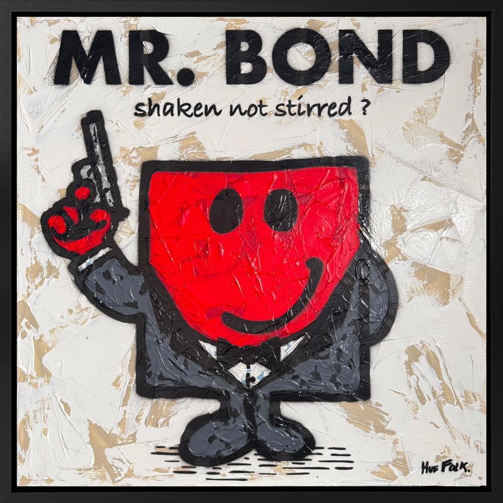 Mr. Bond by Hue Folk, original mixed media on canvas