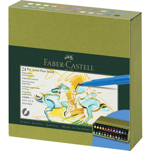 PITT Artist Brush Pen Gift Box (24 Assorted)  Recycled Box by Faber Castell