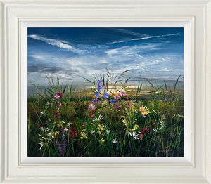 Petals Adrift by Kimberley Harris, original oil on board