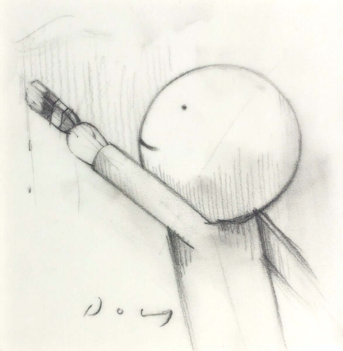 Peace of Art III,Original Sketch by Doug Hyde, uplifting and distinctive artwork showing iconic motif symbolizing joy and connection.