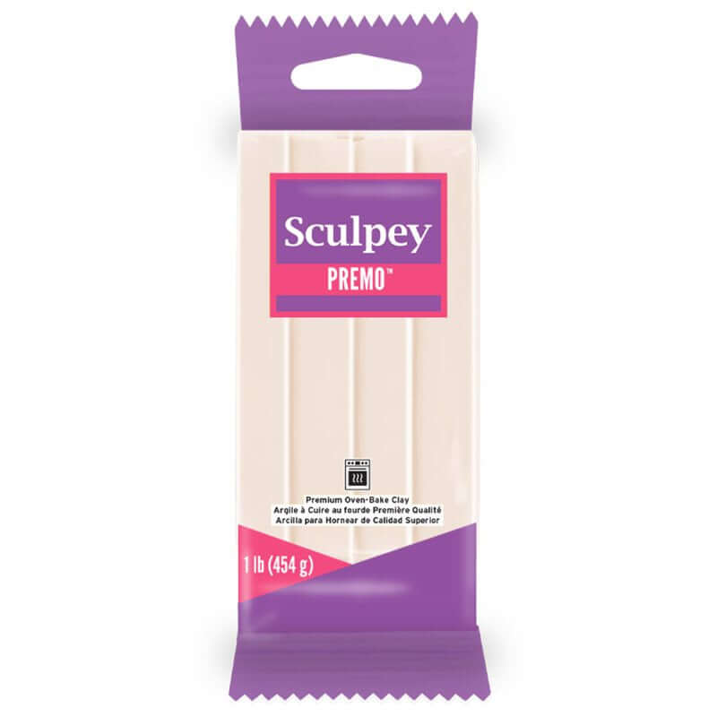 Premo 1lb/454g package of translucent polymer clay by Sculpey, ideal for detailed projects and advanced techniques.