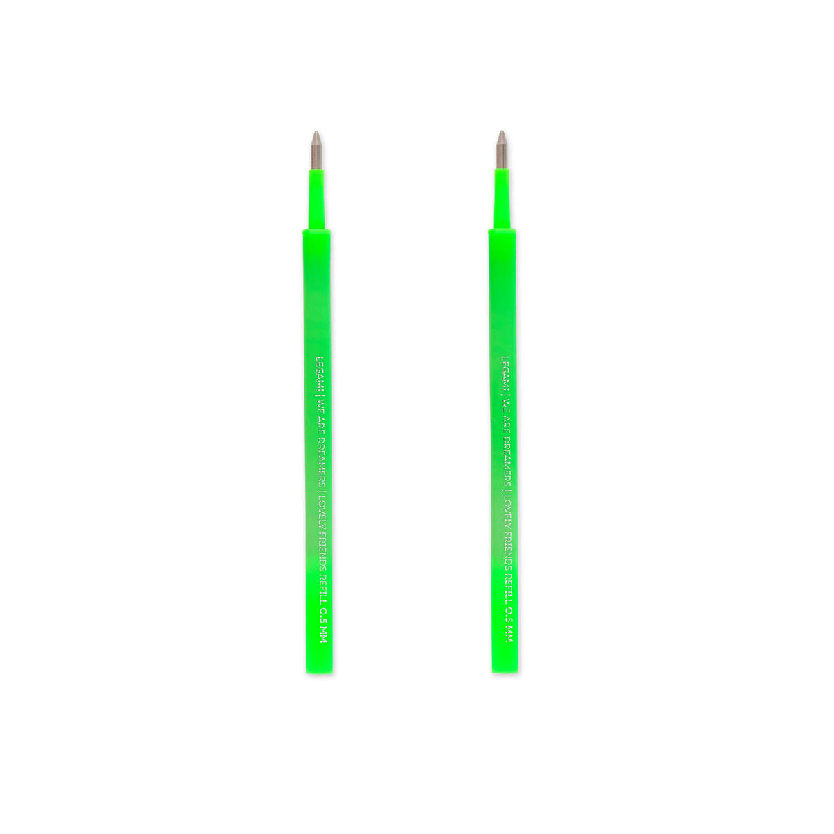 Legami 2 Refills Gel Pen L. Friends - Lovely Friends Refill Set - Neon Green