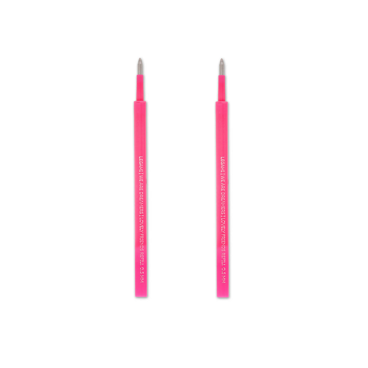 Legami 2 Refills Gel Pen L. Friends - Lovely Friends Refill Set - Neon Pink