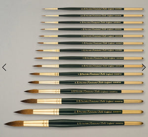 Pro Arte Renaissance Sable Round Brushes set for fine watercolor and gouache, showcasing various sizes for precision and control.