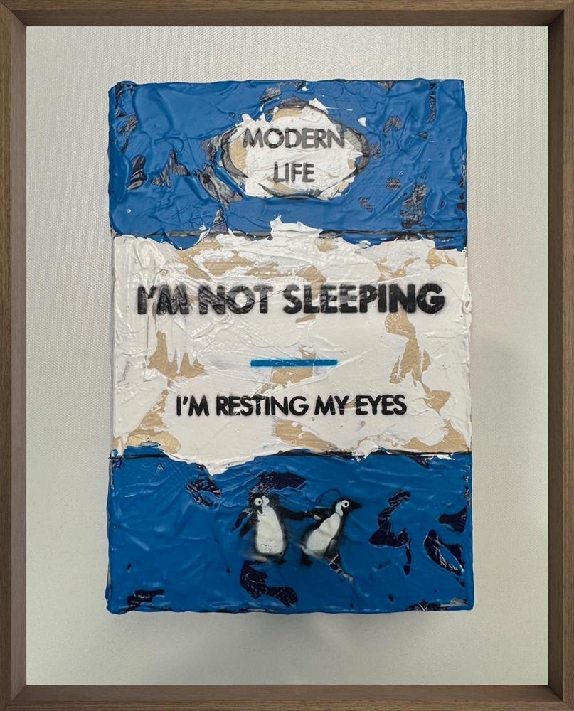 Resting My Eyes Mini Storybook by Hue Folk, original mixed media