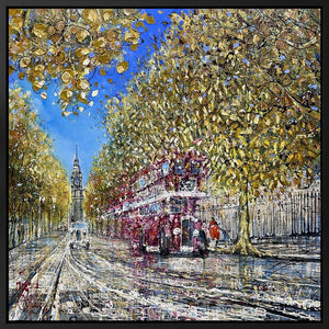 Rhythms of Westminster by Nigel Cooke, original mixed media London cityscape on board