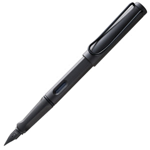 LAMY safari Fountain Pen in sleek black design with triangular grip for comfort and durability.
