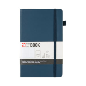 Blue Sakura ruled hard cover notebook, 13 × 21 cm, durable design, perfect for everyday use with rounded corners and elastic closure.