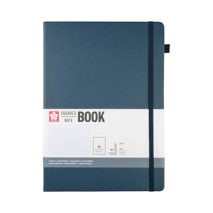 Sakura Squared Hard Cover Notebook A4 in blue, featuring 80 sheets of cream white, acid-free paper, ideal for journaling and sketching.