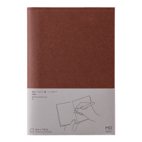 A5 hard cover notebook with a brown textured cover and smooth finish, ideal for writing anytime.