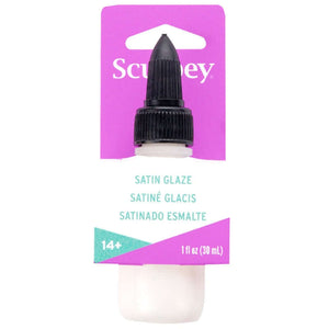 Sculpey Satin Glaze 1 oz bottle with twist cap for polymer clay finishing.