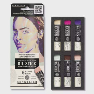 Set of 6 mini oil paint sticks Light Portraits Sennelier