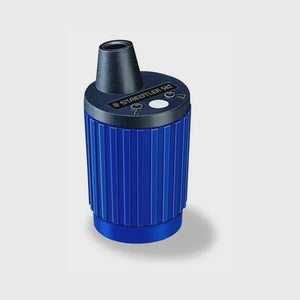 Staedtler 502 Lead Pointer Tub, rotary sharpener for 2mm clutch pencils, with settings for sharp or blunt points, blue design