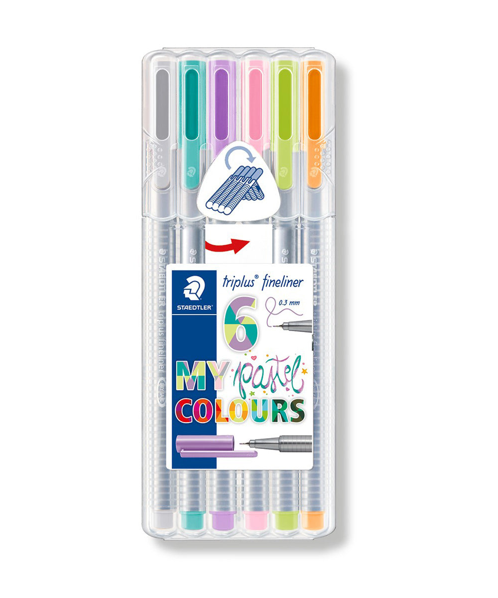 STAEDTLER 6 triplus fineliner in assorted colours, Pastel