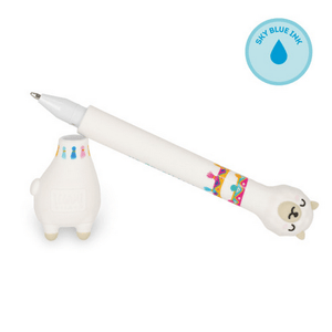 Stand-Ink Ovation - Ballpoint Pen With Base - Llama - 1 Mm - Sky Blue Ink featuring a cute llama design and detachable base.