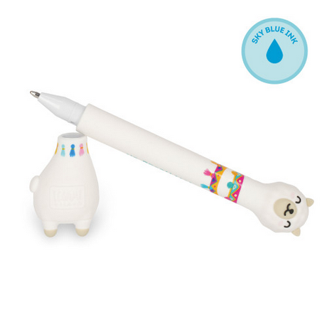 Stand-Ink Ovation - Ballpoint Pen With Base - Llama - 1 Mm - Sky Blue Ink