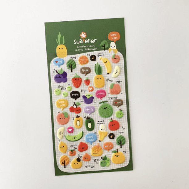 Suatelier Sticker – Bittersweet with cute fruit characters for planners and journals