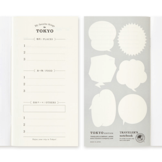 TRAVELER’S Limited Edition Notebook TOKYO Postcard Refill with perforated pages for postcards and sketching on watercolor paper.