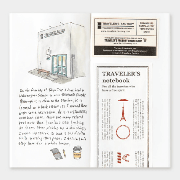TRAVELER’S Limited Edition Notebook TOKYO Refill – Blank featuring illustrations of Tokyo motifs and high-quality textured finish